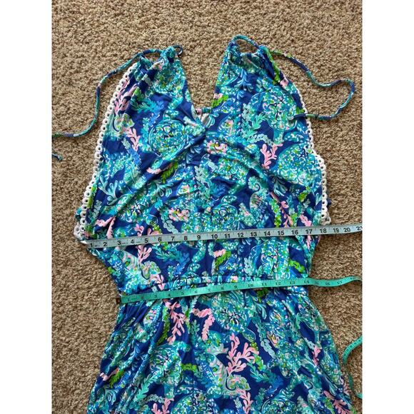 Lilly Pulitzer Gianni Skort/Romper, shorts outfit; Womens XL; Sleeveless; Halter - Picture 6 of 11